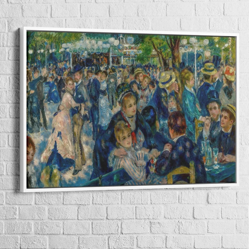 Cadre flottant blanc autour du tableau Renoir, rendu galerie
