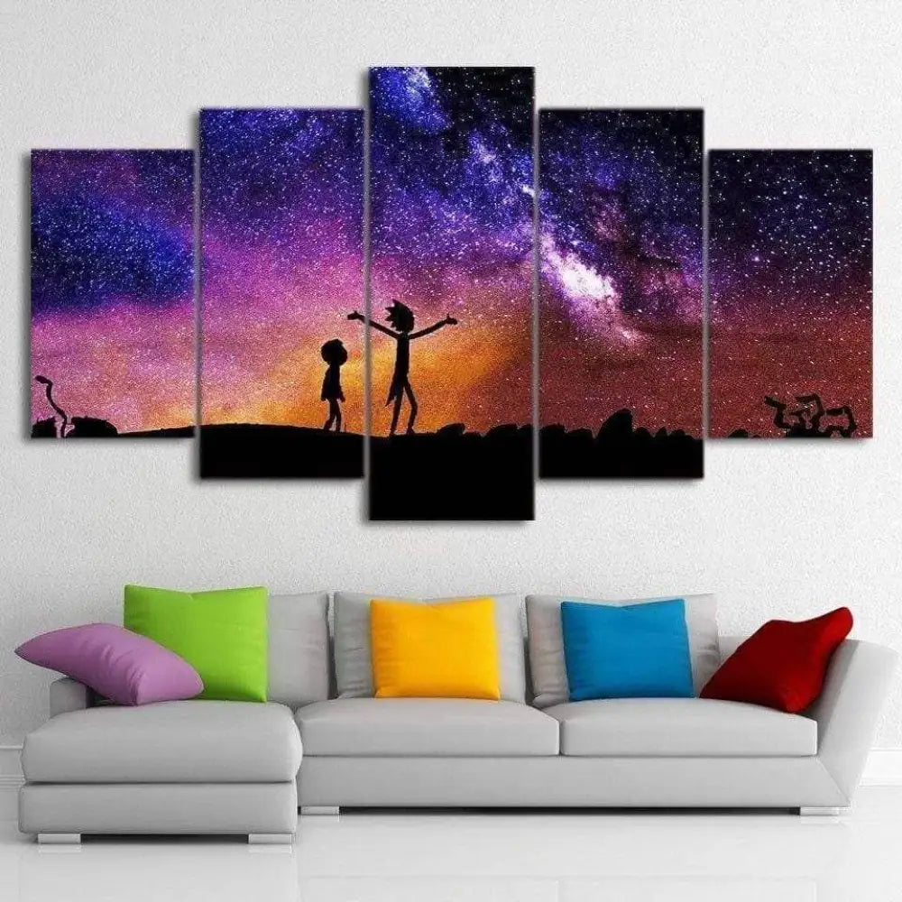 Tableau Rick et Morty Sous les Etoiles - Montableaudeco