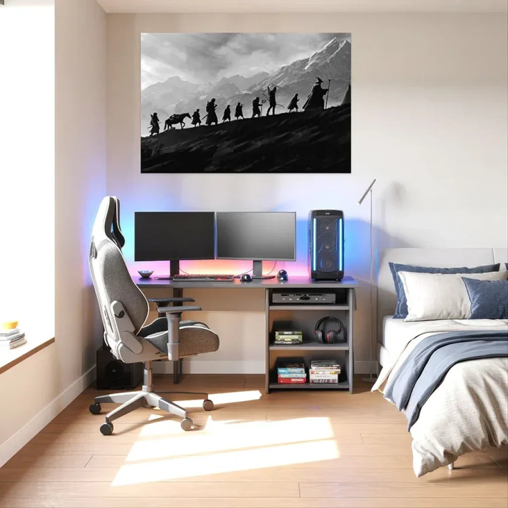 Affiche murale noir et blanc Seigneur des Anneaux – procession vers le Mordor