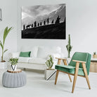 Tableau XXL Montagne du Destin – art mural fantasy pour salon ou gaming room