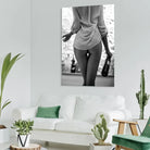 Toile tendue « Champagne & Tentations » – art mural sensuel noir & blanc