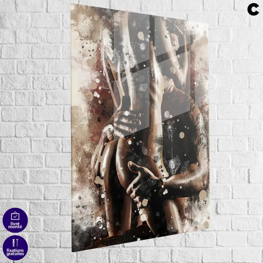 art abstrait sensuel sous plexiglas