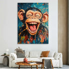 Tableau Singe Heureux en style pop art coloré

