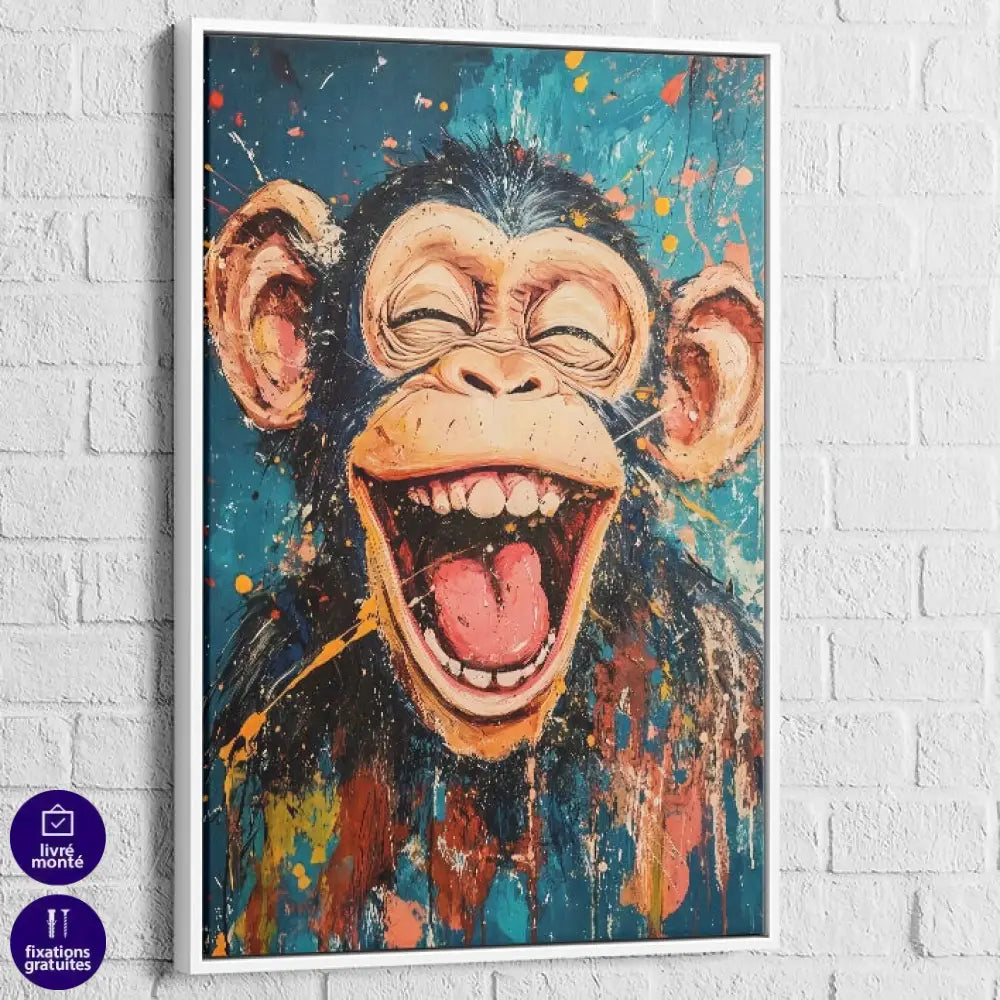 Visuel pop art original de singe heureux et expressif

