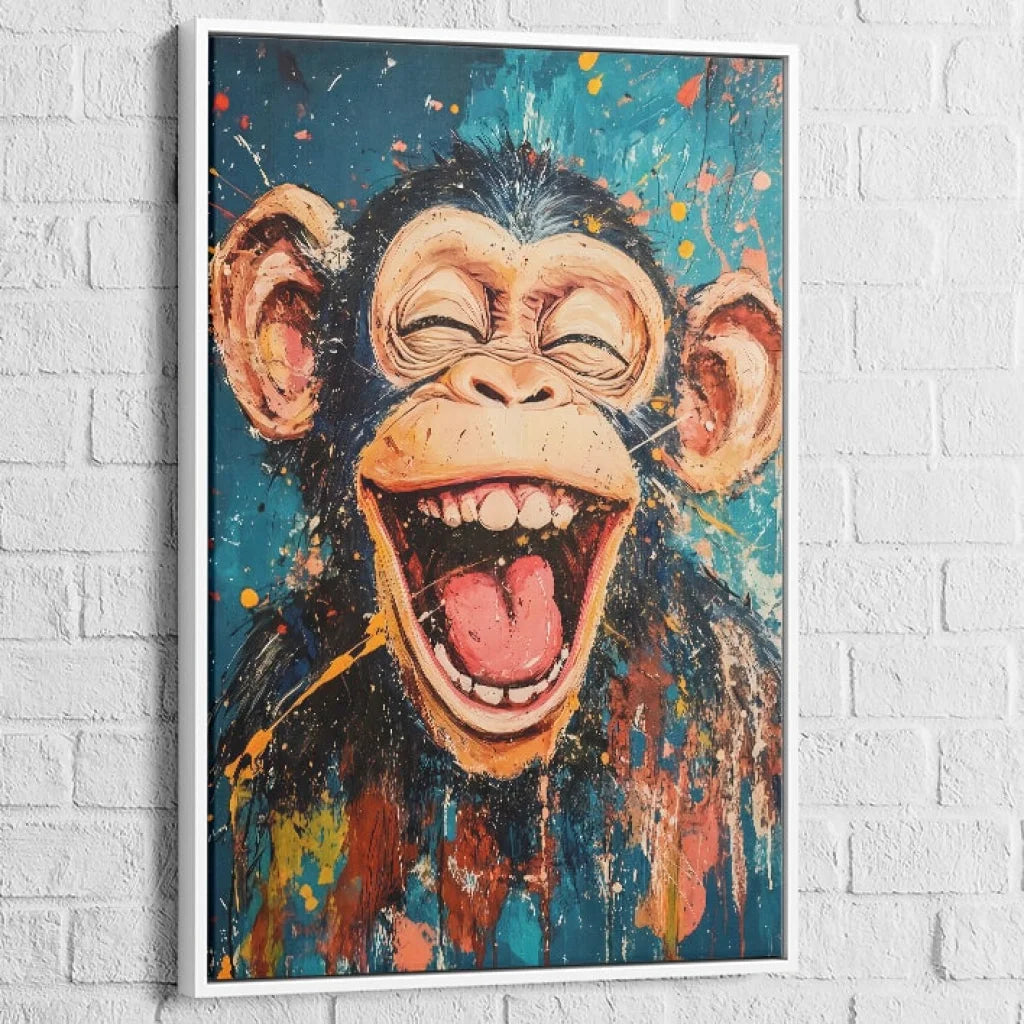 Visuel pop art original de singe heureux et expressif

