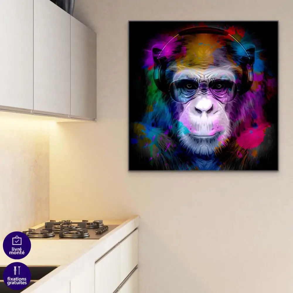 Tableau Singe Pop Music - Montableaudeco