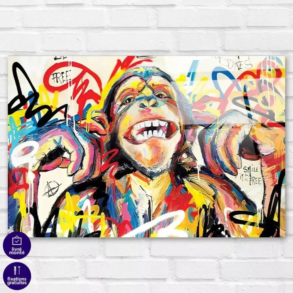 Tableau Singe Smile its Free - Montableaudeco