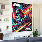 Tableau star wars vaisseaux TIE et Dark Vador, ambiance pop art