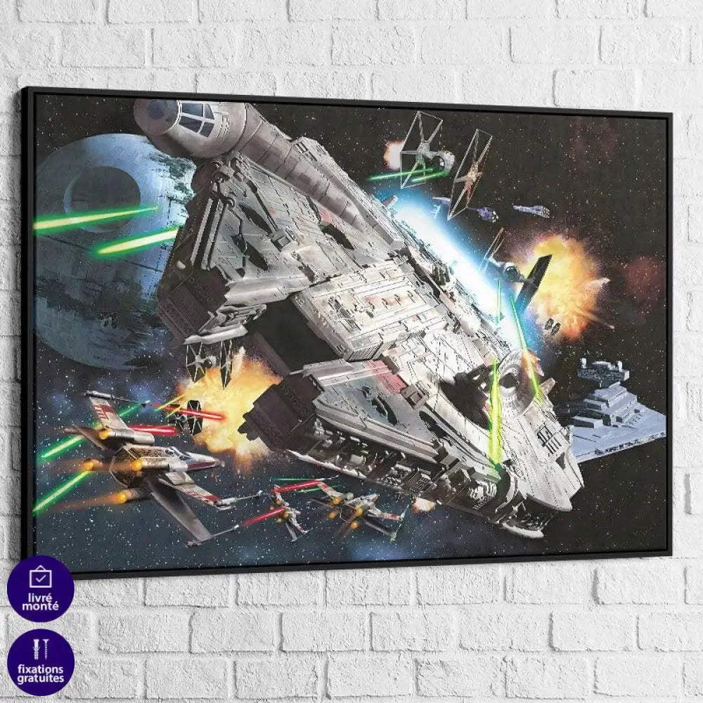 Tableau Star Wars L'attaque de L'étoile Noir - Montableaudeco