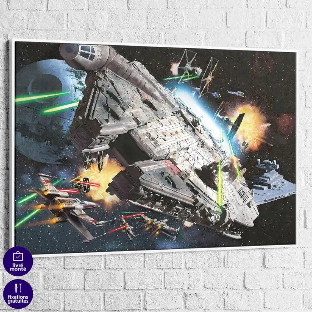 Tableau Star Wars L'attaque de L'étoile Noir - Montableaudeco