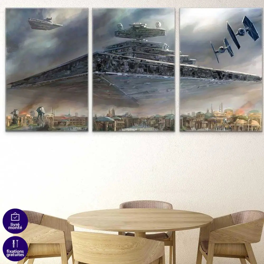 Tableau Star Wars le Croiseur 3 Parties - Montableaudeco