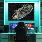 Tableau Star Wars Le Faucon Millénium en plein vol spatial