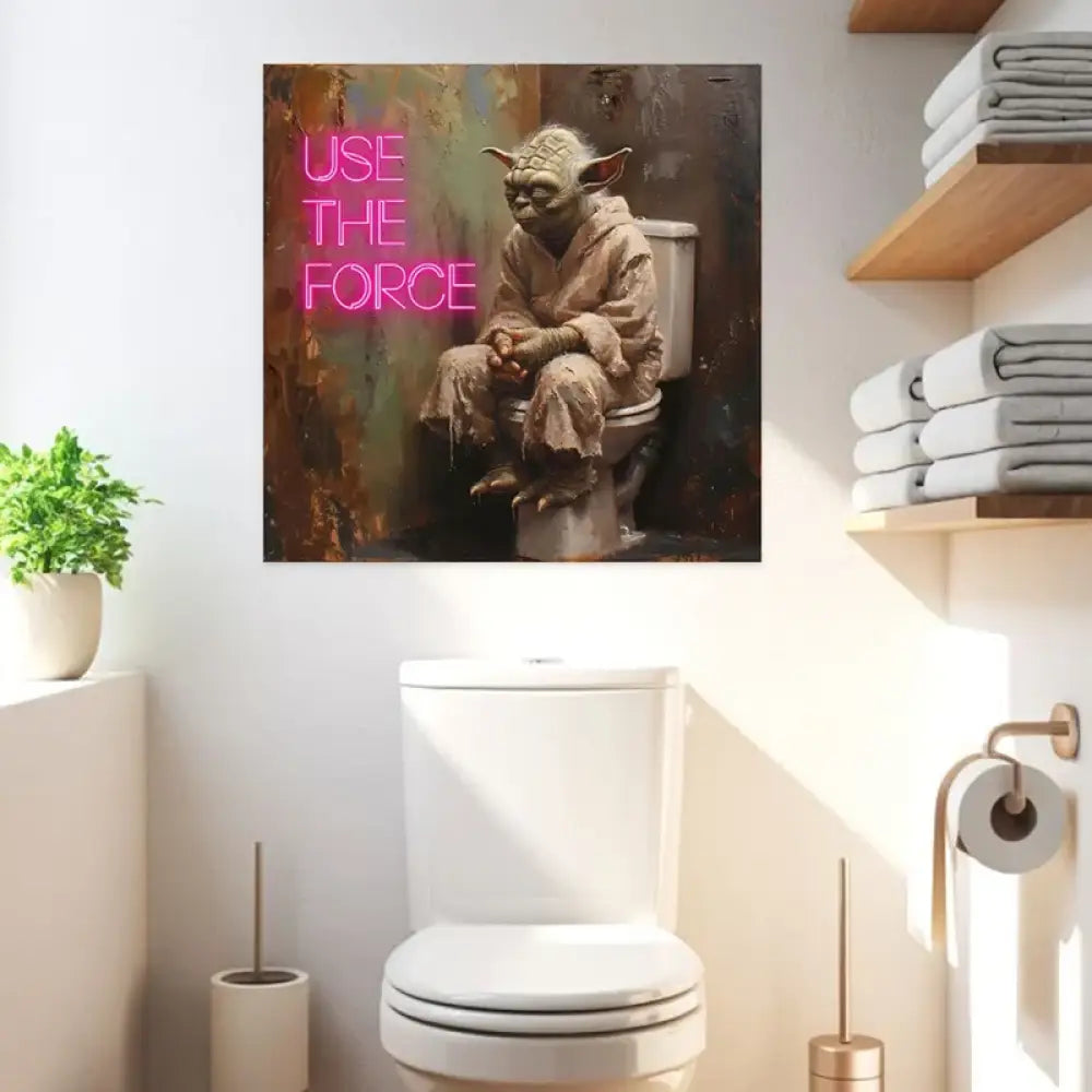 Tableau Star Wars Yoda Use The Force humoristique déco murale