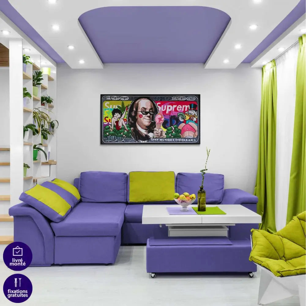 Tableau Street Art 100 Dollars - Montableaudeco