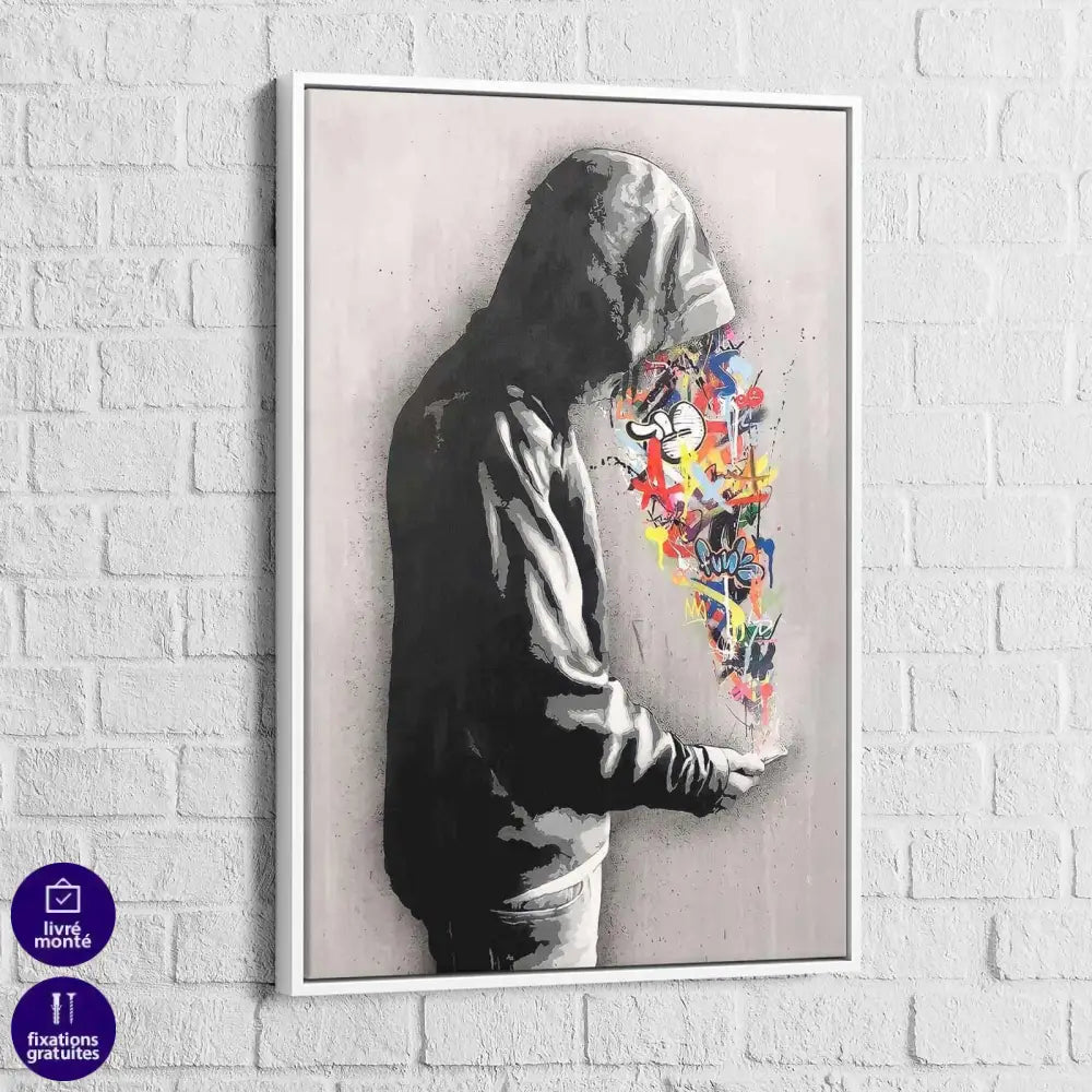 Tableau Street Art Banksy Le bouquet - Montableaudeco