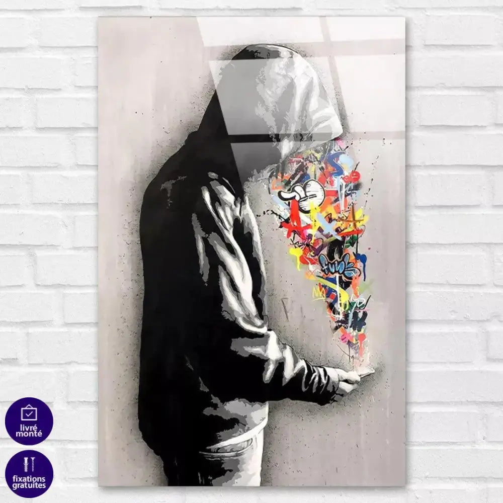 Tableau Street Art Banksy Le bouquet - Montableaudeco