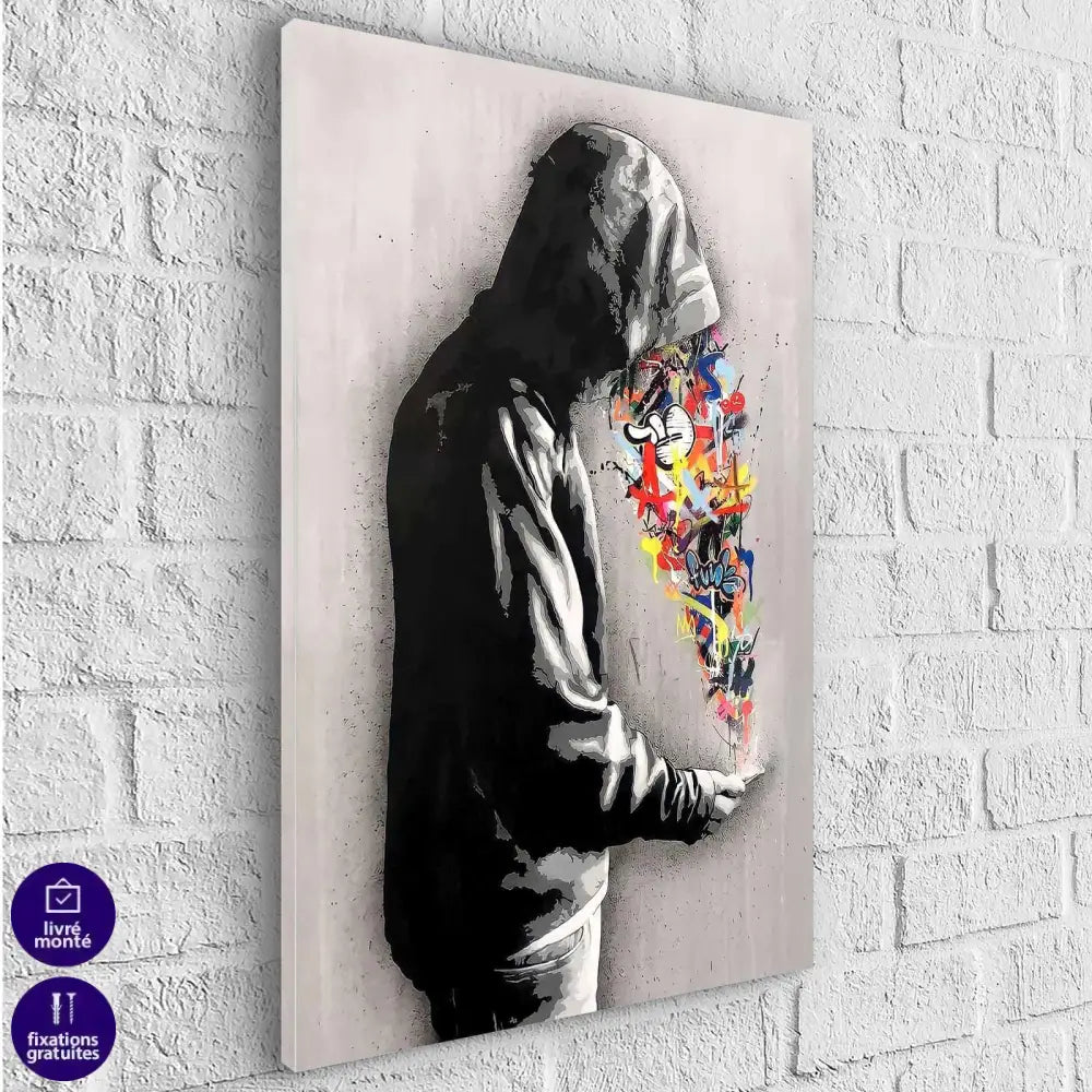 Tableau Street Art Banksy Le bouquet - Montableaudeco