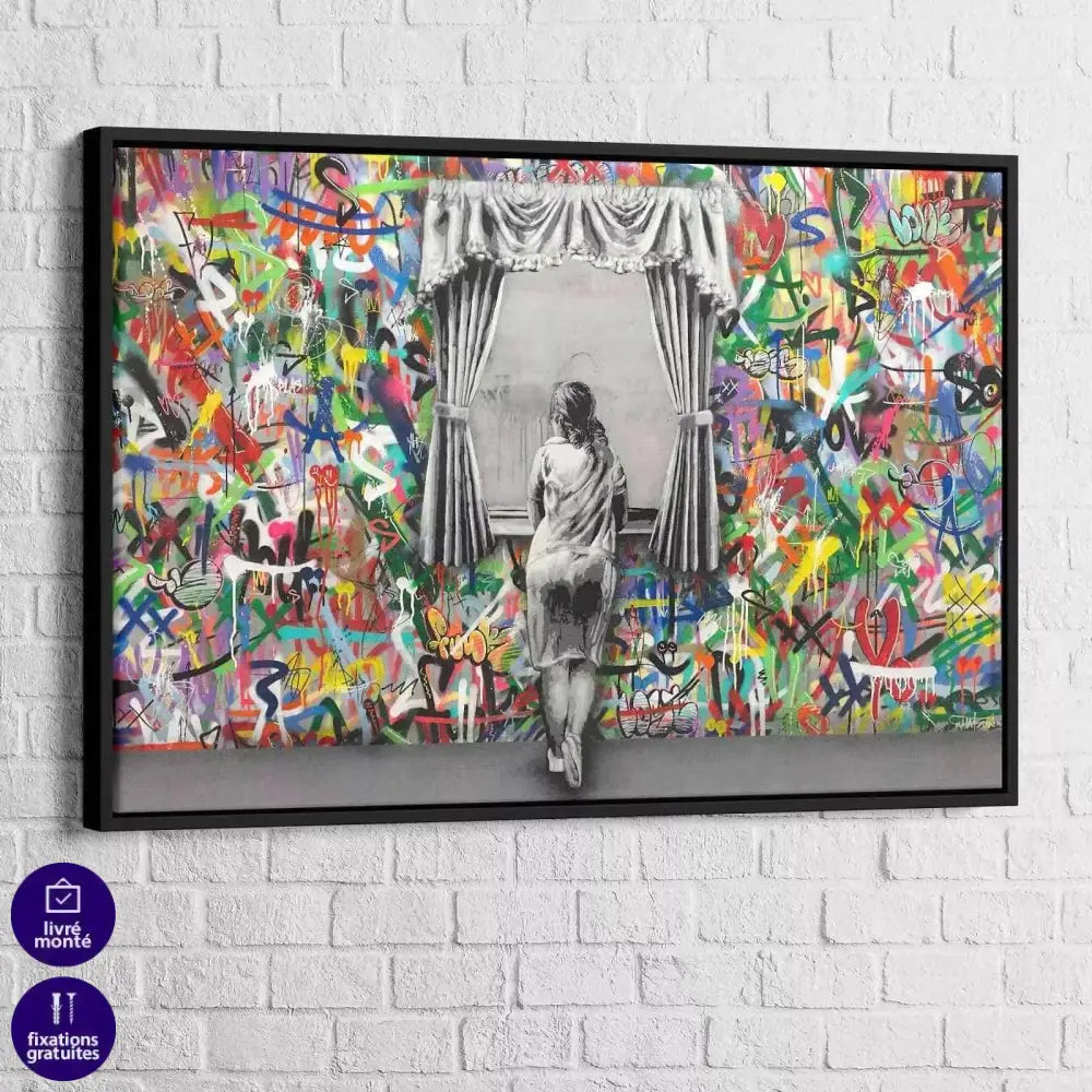 Tableau Street Art Banksy The Window - Montableaudeco