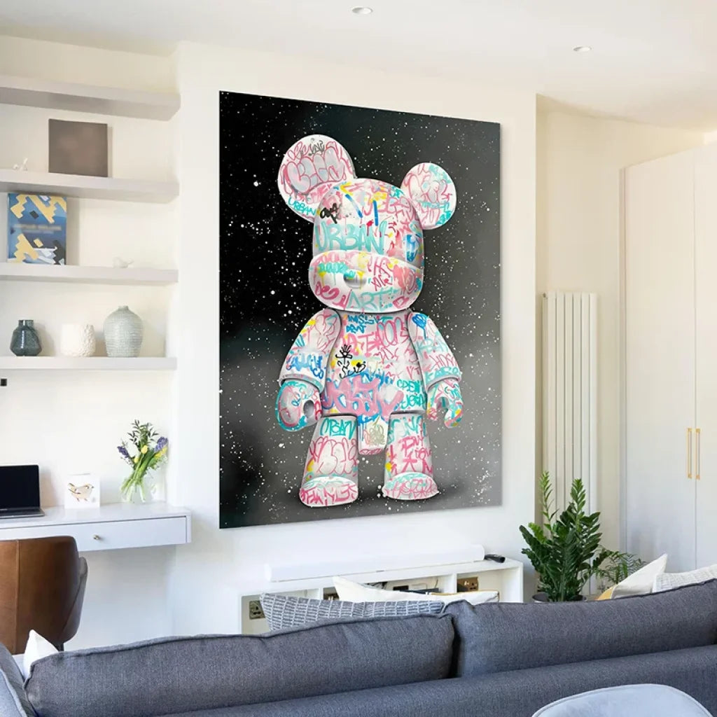 figurine ours graffiti urbain tags love art urban liberty