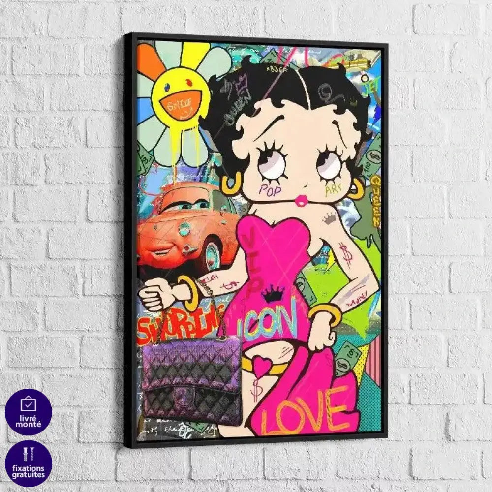 Tableau Street Art Betty Boop Love - Montableaudeco