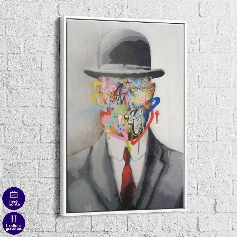 Tableau Street Art Chapeau Melon - Montableaudeco
