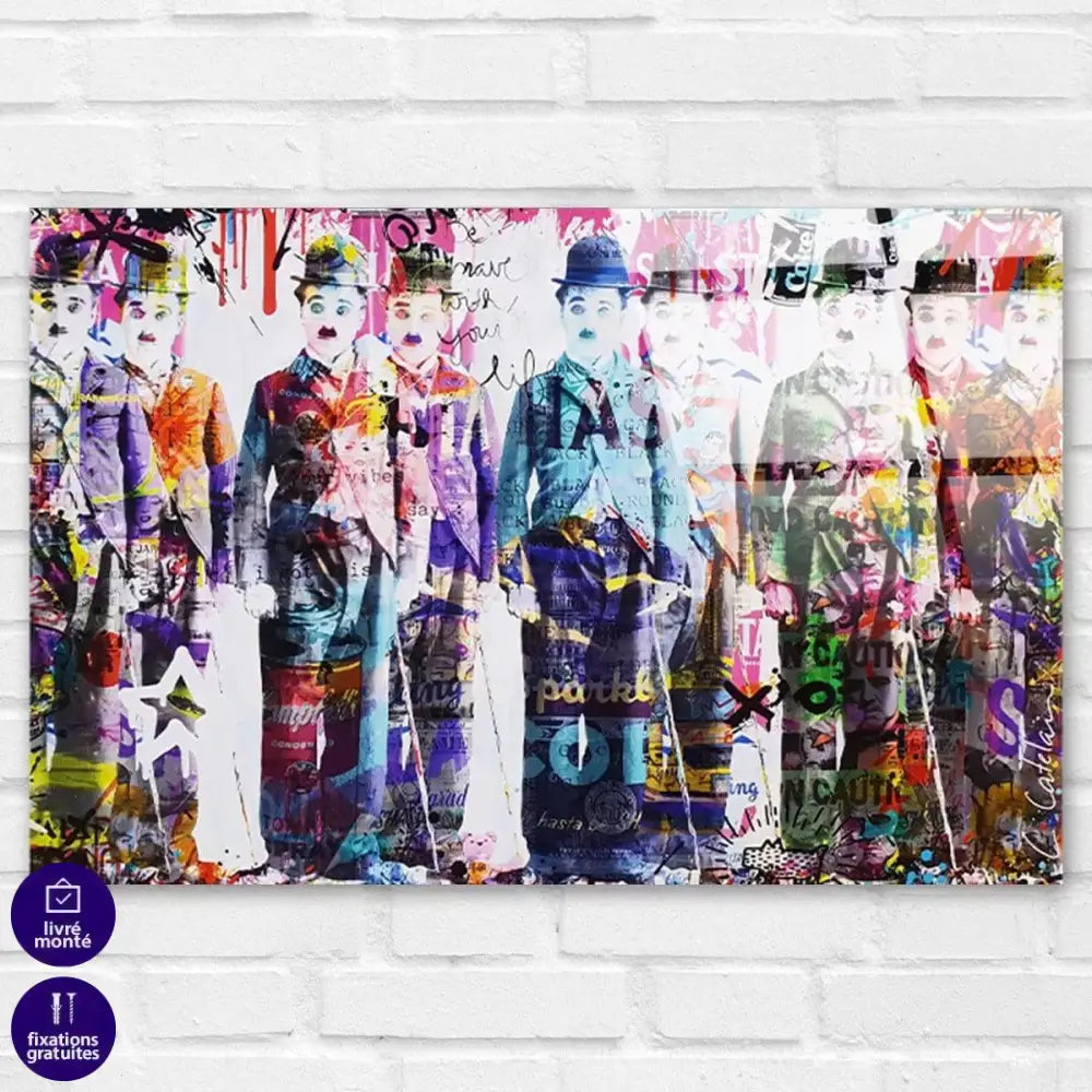Tableau Street Art Charlie Chaplin and co - Montableaudeco