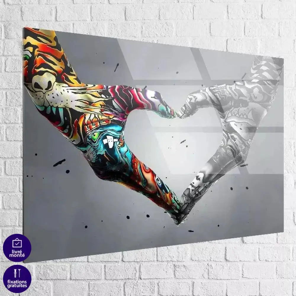 Tableau Street Art Coeur sur la main - Montableaudeco