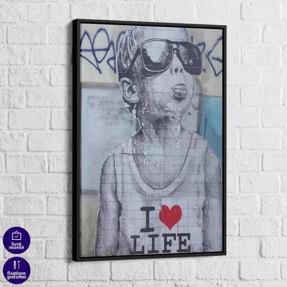 Tableau Street Art I Love Life - Montableaudeco