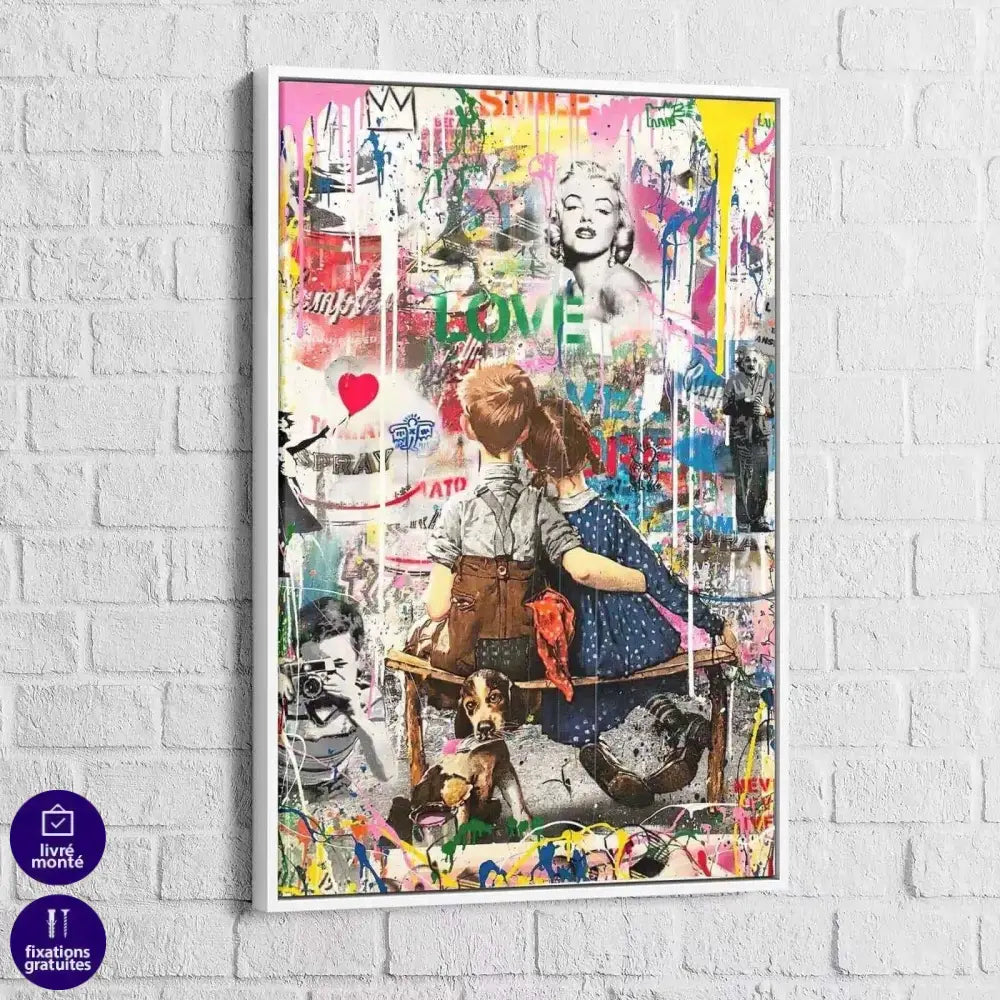 Tableau Street Art Jeunesse Amoureuse - Montableaudeco