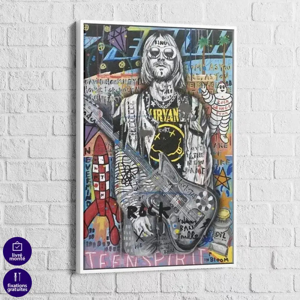 Tableau Street Art Kurt Cobain Teen Spirit - Montableaudeco