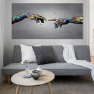 Tableau moderne La Création d’Adam, version graffiti colorée