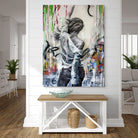 Tableau street art La Danseuse avec coulures néon, déco moderne