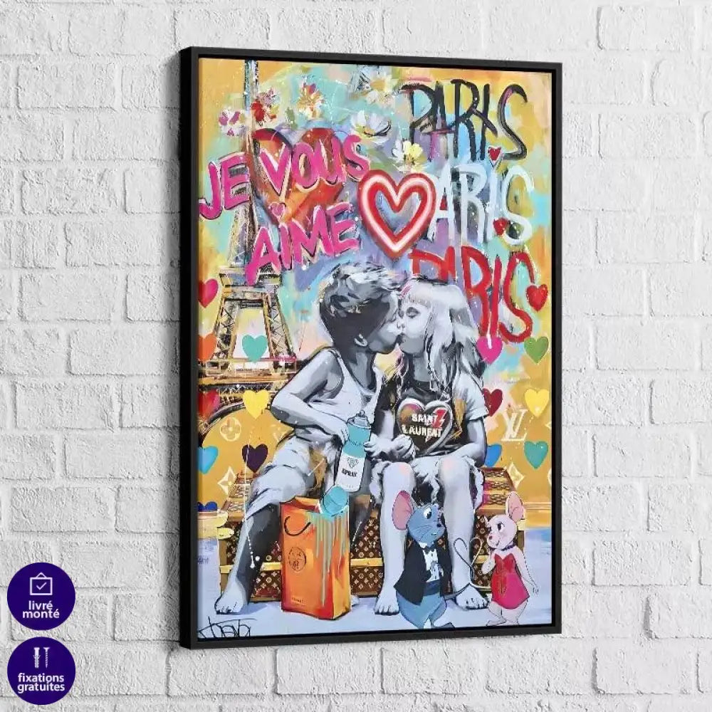 Tableau Street Art L'amour Innoncent - Montableaudeco