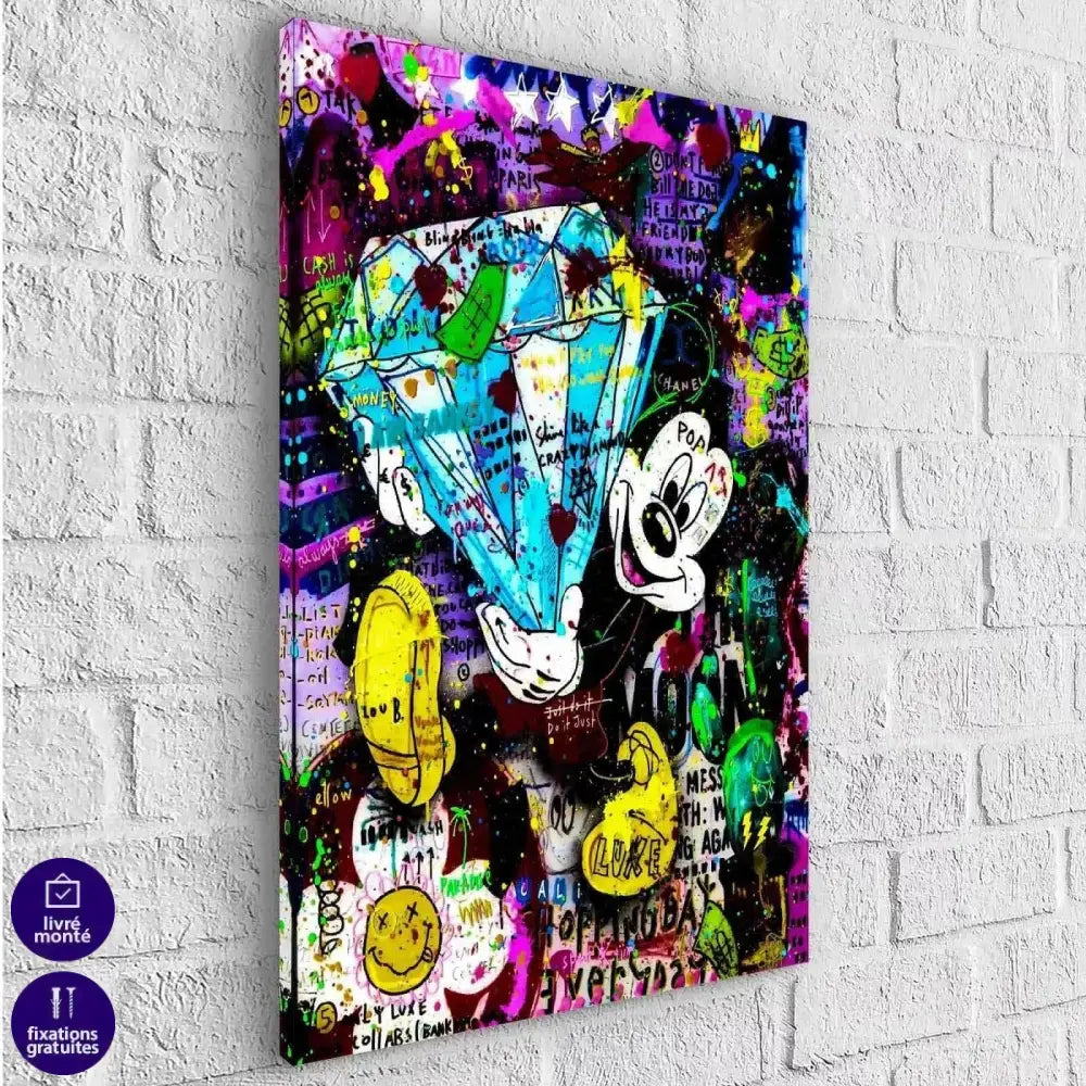 Tableau Street Art le diamant de Mickey - Montableaudeco