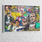 Mise en scène chambre gamer, tableau street art format XXL au-dessus du bureau