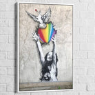 Tableau street art – L’Envol de la Paix, cadre blanc