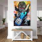 Tableau street art chérubin avec bouteille Gucci et lunettes roses

