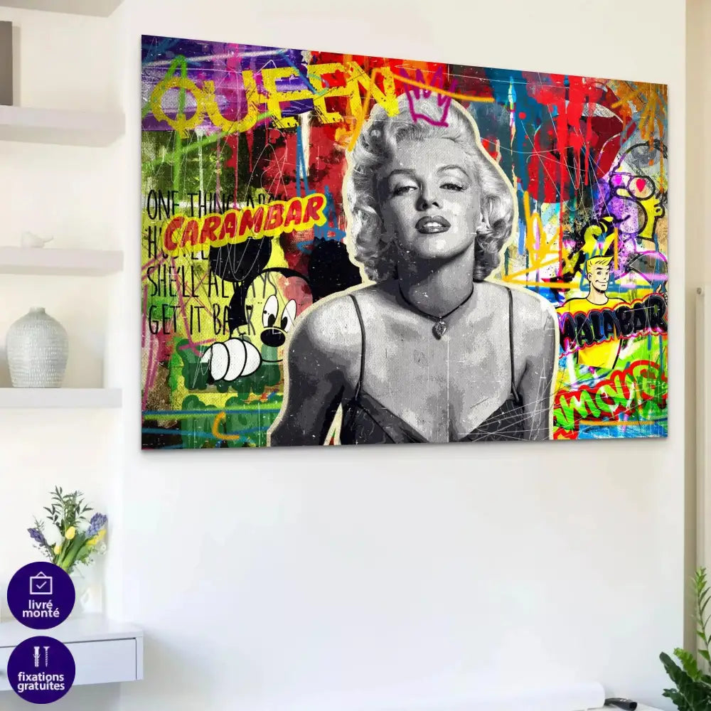 Tableau Street Art Marylin Monroe ICON - Montableaudeco