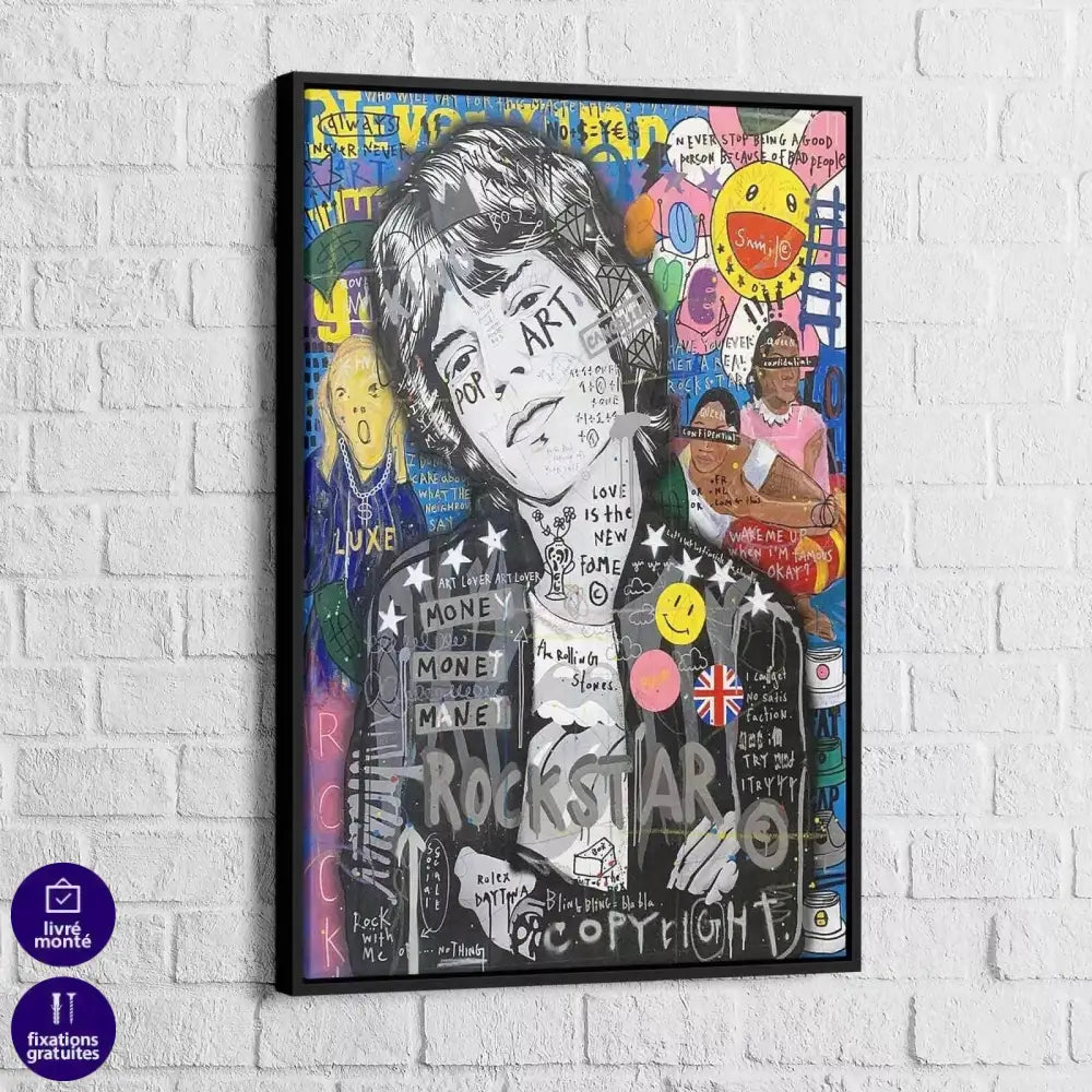 Tableau Street Art Mick Jagger - Montableaudeco