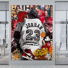 Tableau street art Michael Jordan Air, style graffiti pop art