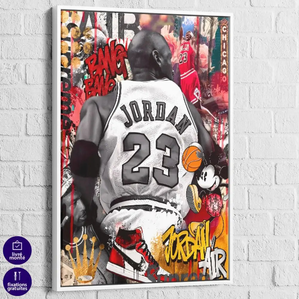 Poster tableau Michael Jordan style pop art, couleurs puissantes