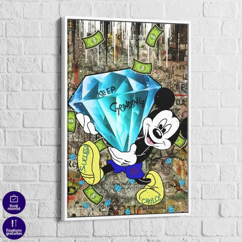 Tableau Street Art Mickey Diamant - Montableaudeco