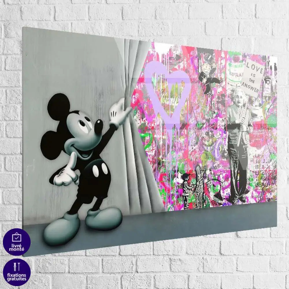 Tableau Street Art Mickey Love Is - Montableaudeco