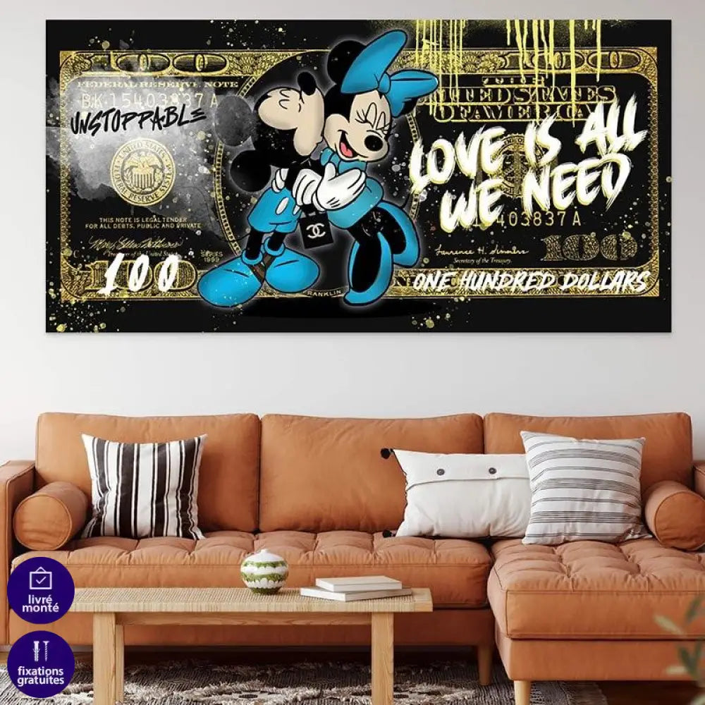 Tableau Street Art Minnie Love Is All - Montableaudeco