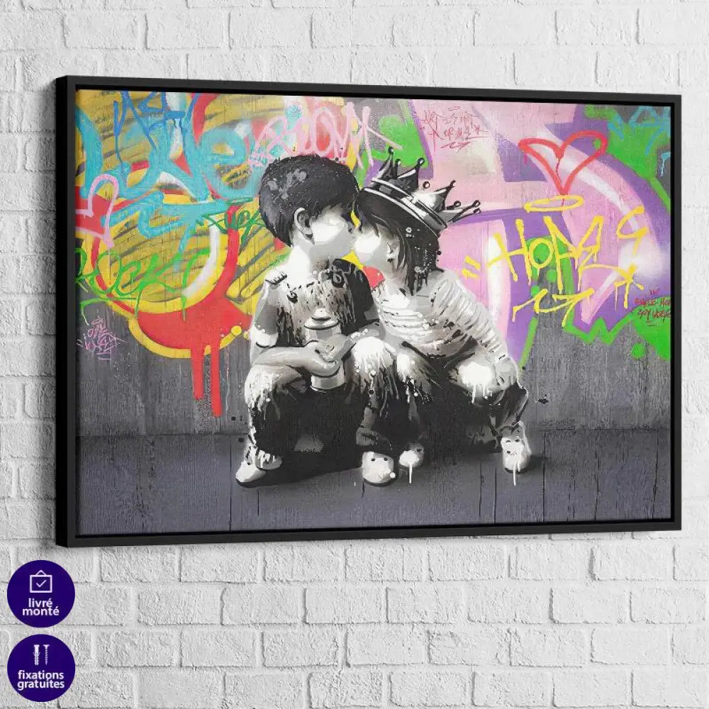 Tableau Street Art Mon Premier Amour - Montableaudeco