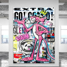 Décoration murale style street art personnage cartoon rose

