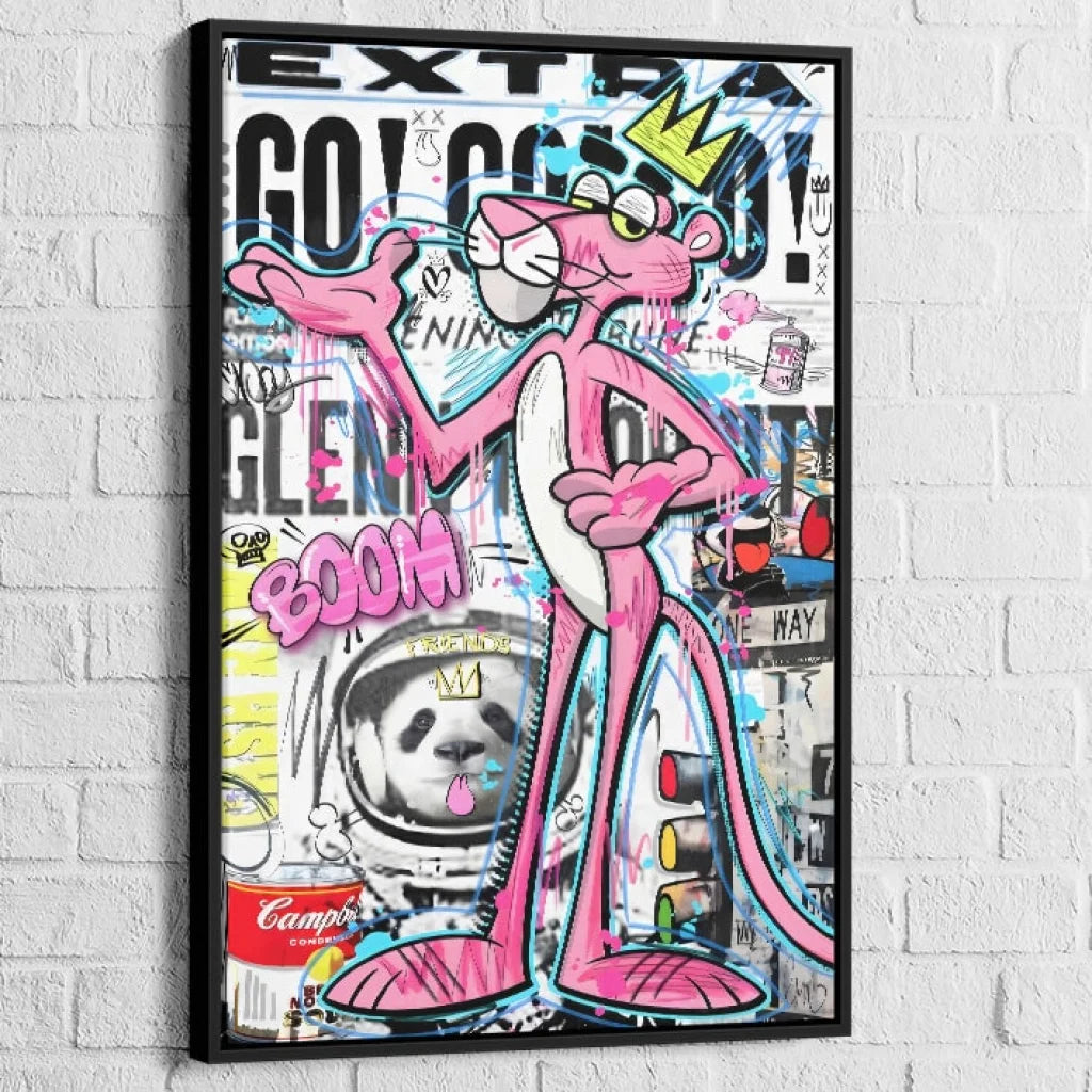 Tableau Pink Street Legend en style graffiti coloré


