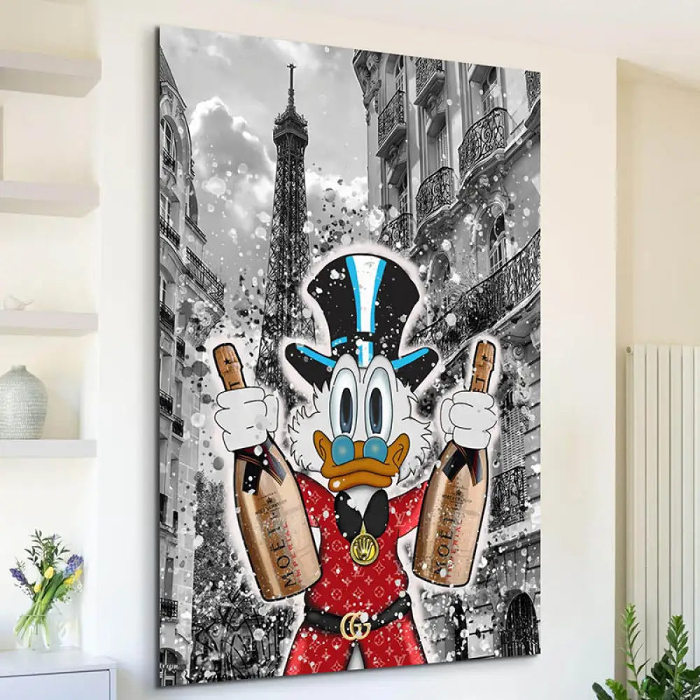 Tableau Street Art Rich Duck in Paris Tableau Street Art