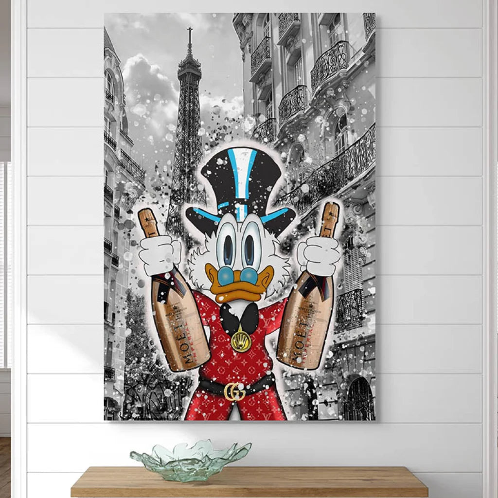 Tableau Street Art Rich Duck in Paris 40x60cm / Affiche sans cadre Tableau Street Art