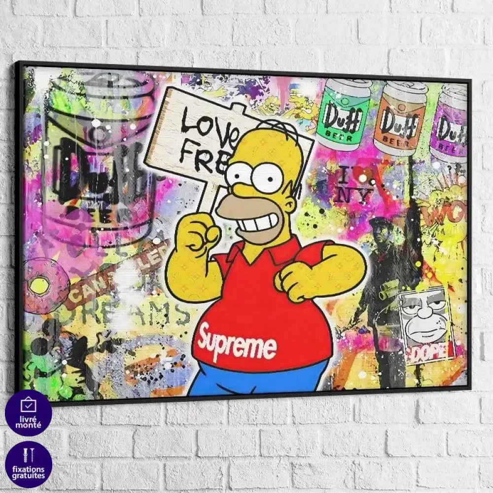 Tableau Street Art Simpson Supreme - Montableaudeco